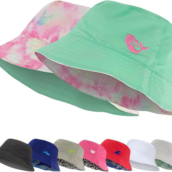 Other - Kids Bucket Hat for Girls & Boys, Packable Fun & Cool Reversible Beach Sun Teen